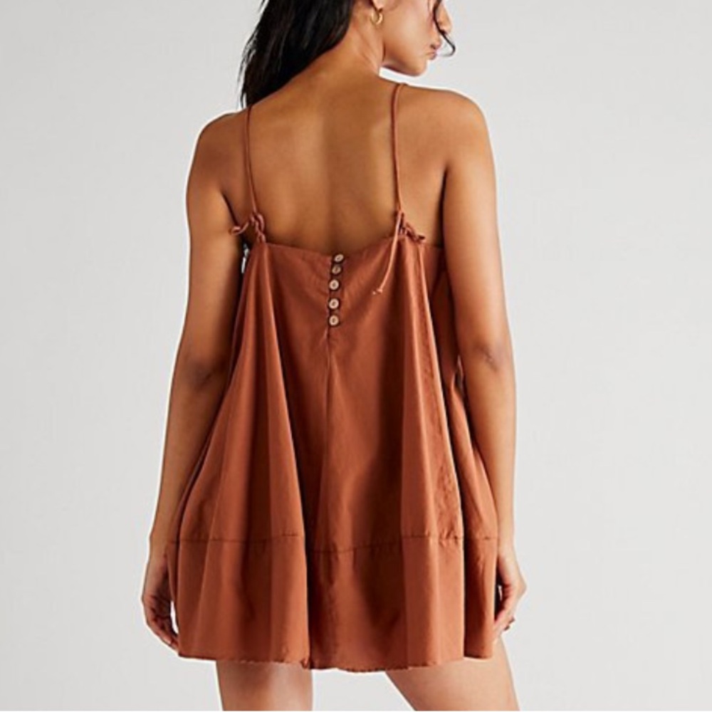 Free People Struttin' Mini Dress in brown size small